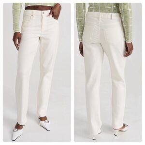 PAIGE Cream Boyfriend Jeans